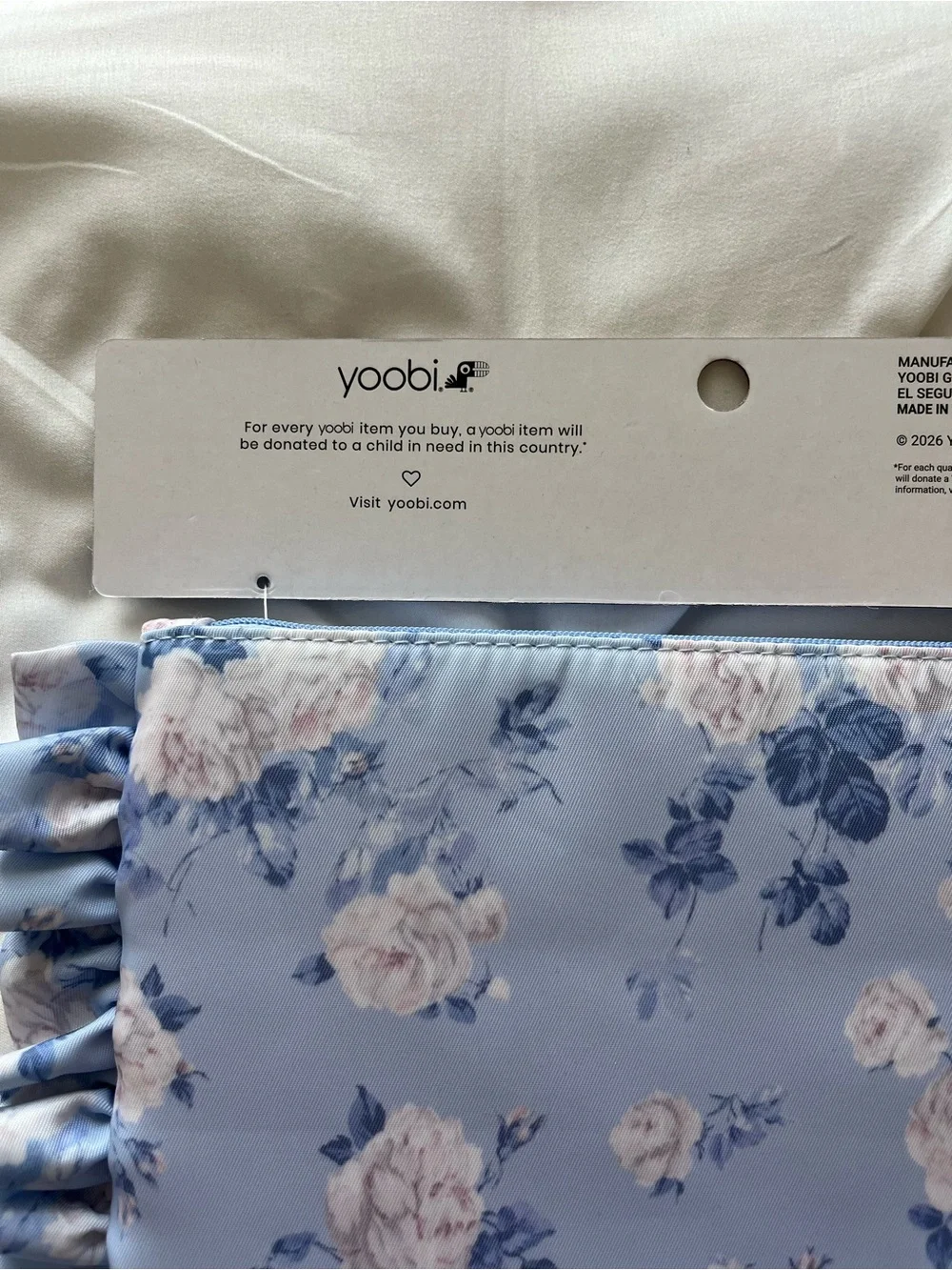 NWT Love Shack Fancy X Target Floral Ruffle Accessory Pouch - Blue